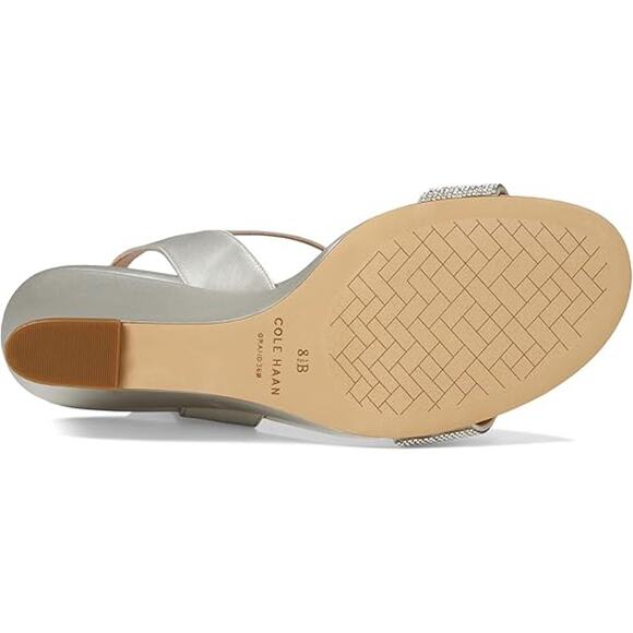 NWT Cole Haan Women's Josie Wedge Sandals, Crystal/Gray Satin-Size 7.5 - Picture 7 of 7